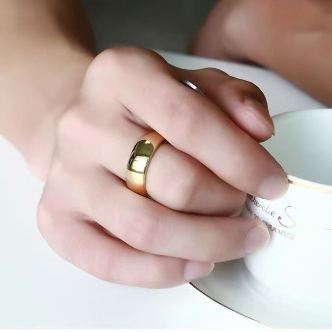 Classic Domed Gold Wedding Band - Image 3